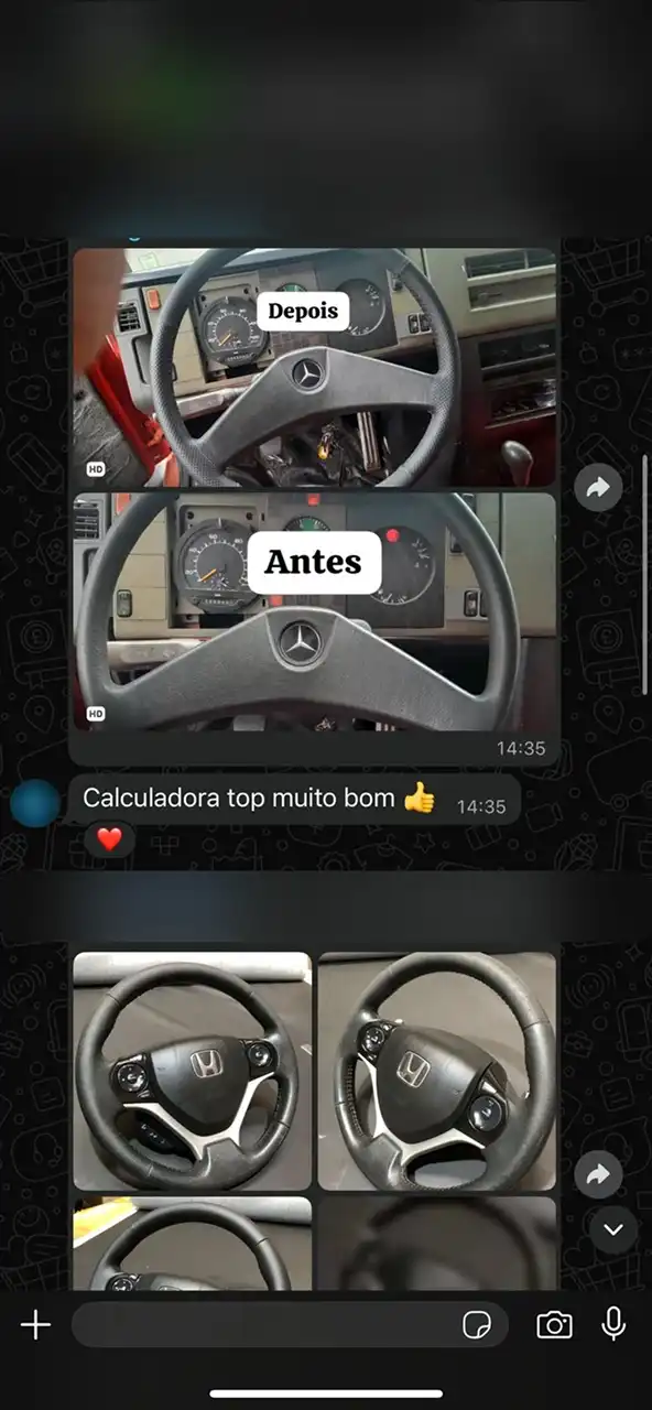 Antes e depois — Calculadora top